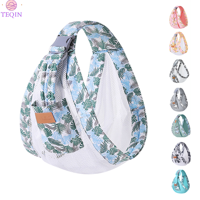 TEQIN IN stock Baby Carries Cotton Wrap Sling Breastfeeding Carrier Infant Kangaroo Bag For 0-36 Months Infant Toddler