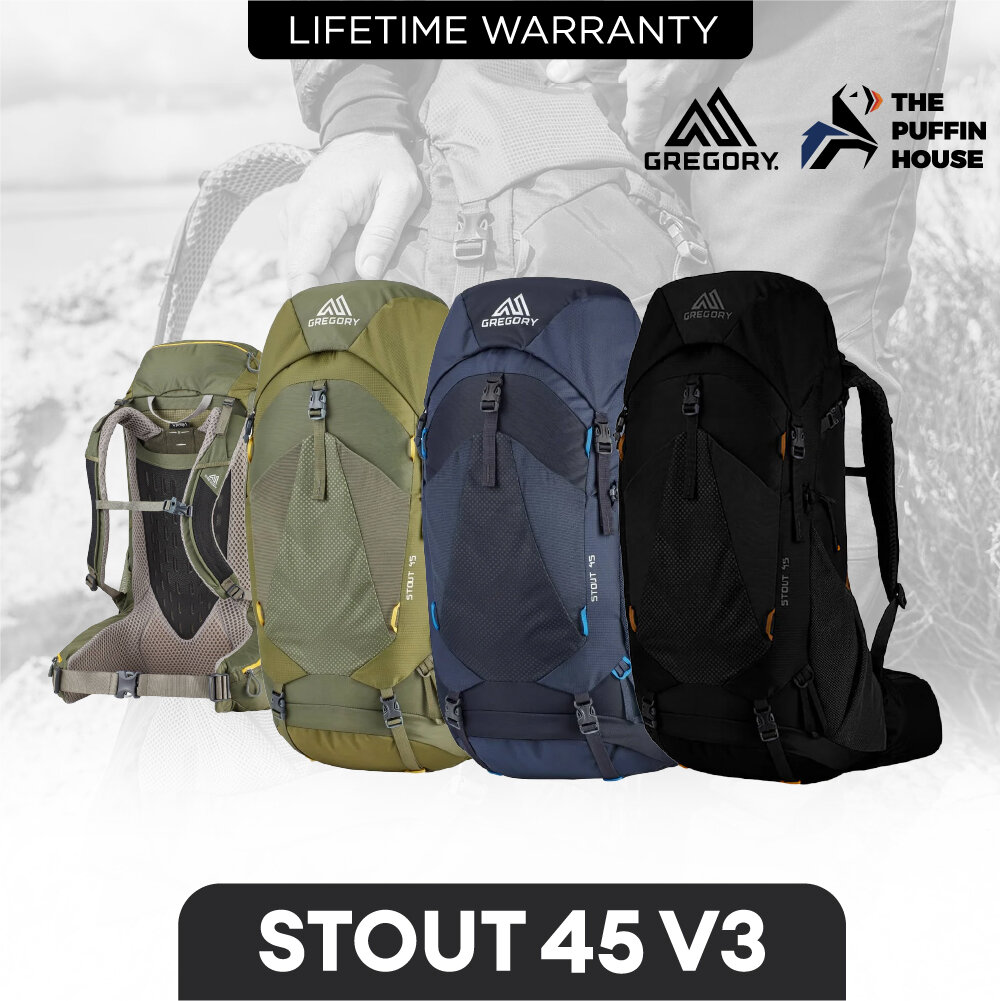 GREGORY Stout 45 V3 for men เป้เดินป่ารุ่นเริ่มต้นที่ครบคุ้มที่สุด ขนาด 45 ลิตร สำหรับผู้ชายโดยเฉพาะ Rocky Spot ราคา 7,770 บาท*ส่งฟรี