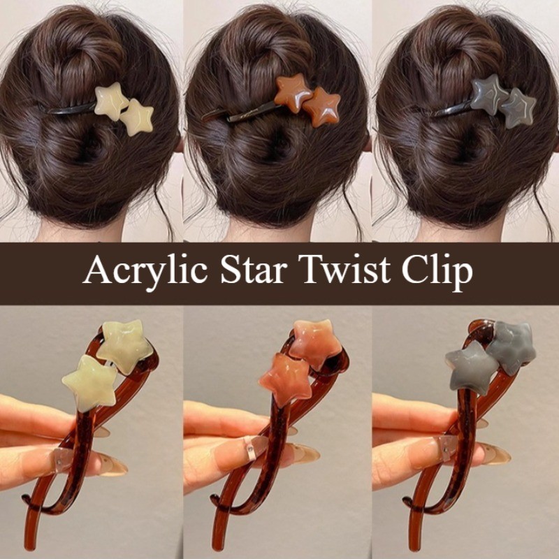 กิ๊บติดผมอะคริลิกรูปดาวแฟชั่นฤดูร้อนปี 2025 สำหรับผู้หญิง เครื่องประดับผมด้านหลังศีรษะ ราคา 6 บาท*ส่งฟรี