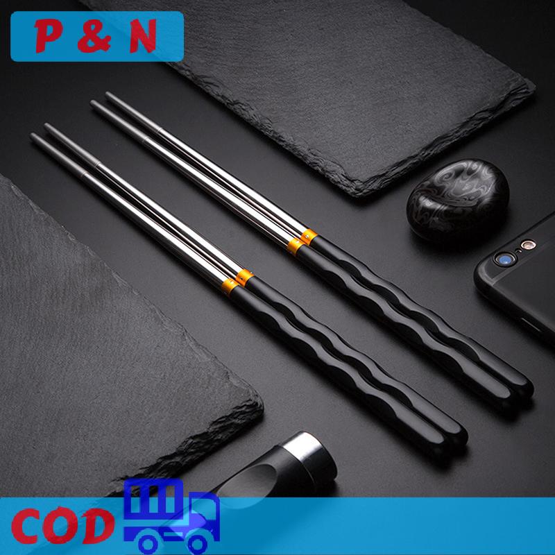 P&N 1 đôi đũa inox chống trượt gia dụng đũa không biến dạng