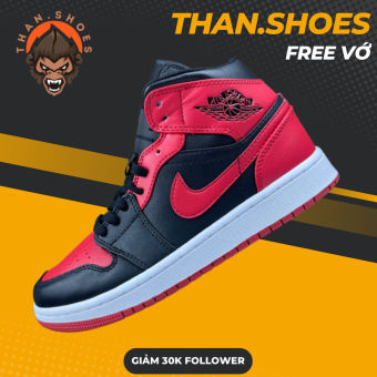 Giày JD1 Mid Banned, JD1 Cao Đỏ Đen - Than.Shoes