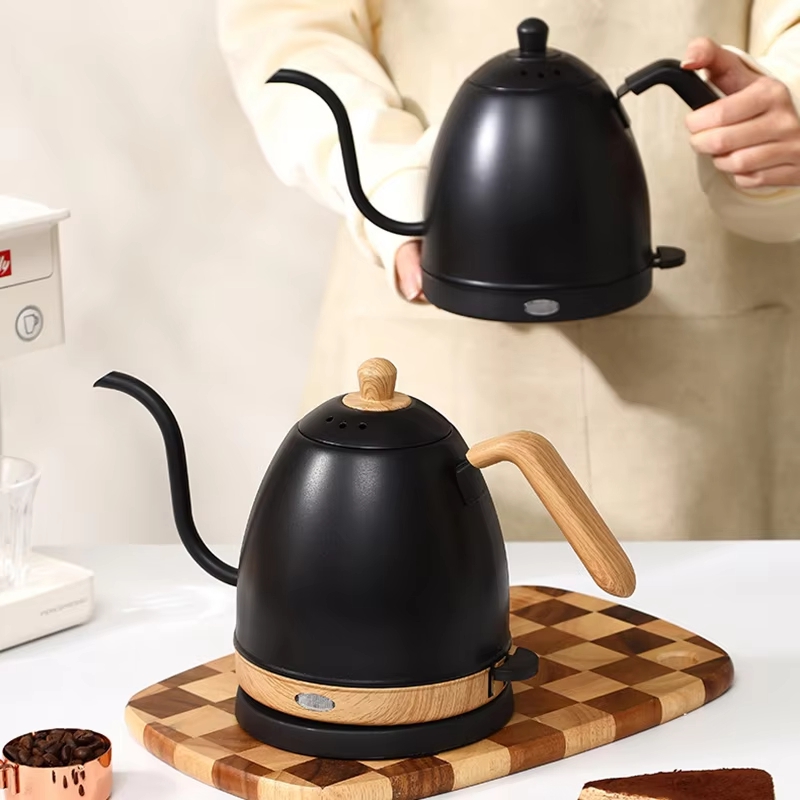 Kettle Hand-Made Coffee Pot Food Grade Stainless Steel Slender Mouth Electric Kettle Tea Gooseneck Pot (EU)