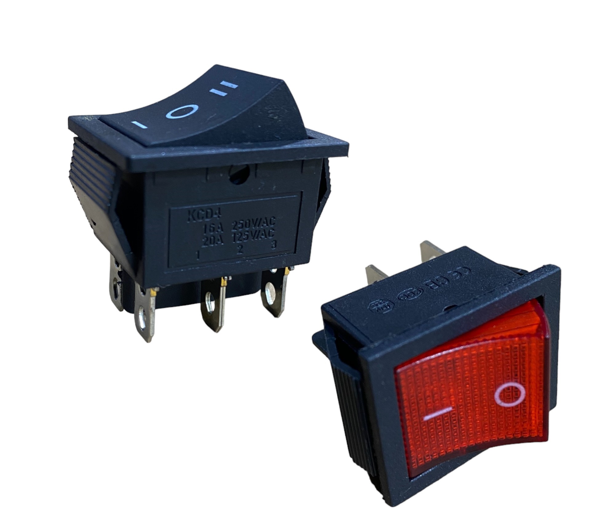 Công tắc bập bênh KCD4 250VAC-16A, 30A loại 4 chân, 6 chân dùng cho máy hàn nguồn thiết bị điện amply (1 cái)-Linh kiện điện tử Quỳnh Diễn