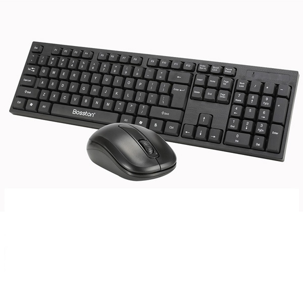 Bộ bàn phím chuột không dây wireless Bosston WS500 cho máy tính và laptop mỏng phím nhạy-BH 1 đổi 1