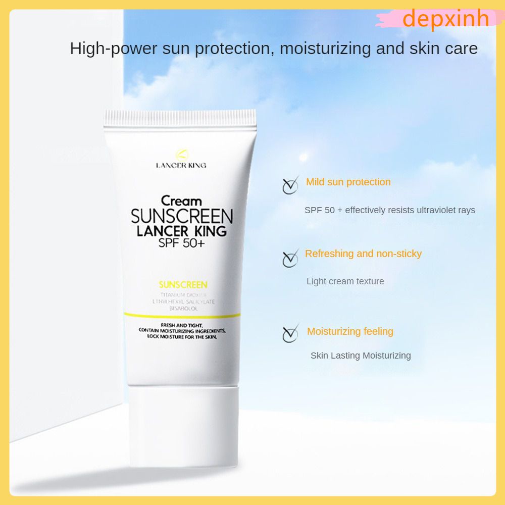 Lancer king Sunscreen Waterproof Moisturizing UV Protector Face Body Sunblock Cream Isolated Sunscreen SPF50 Moisturizing