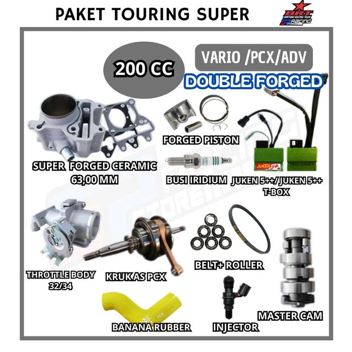 BRT PAKET TOURING 10 PCX 150/VARIO 150 BLOCK-PISTON-KRUK AS-ROLLER-CAM - wotahsale Harga 9,953,000 rupiah*Gratis Ongkir