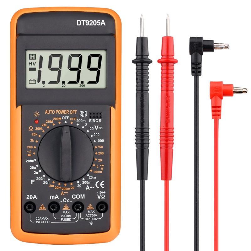 Đồng hồ đo điện vạn năng dt9205a , kỹ thuật số ac dc vôn kế ampe kế máy đo dụng cụ kiểm tra bảo trì thợ điện sửa chữa điện tử