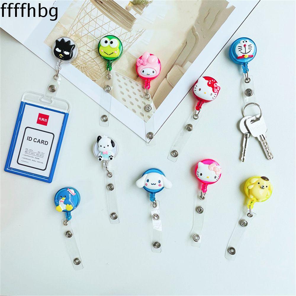 FFFFHBG Bệnh viện Kawaii Làm việc THẺ CLIP Thẻ ngực Cinnamoroll Kuromi Y tá Người Giữ Huy Hiệu Có thể thu vào Huy Hiệu Reel Dễ thương Huy Hiệu Reel Tên Thẻ Huy Hiệu Chủ