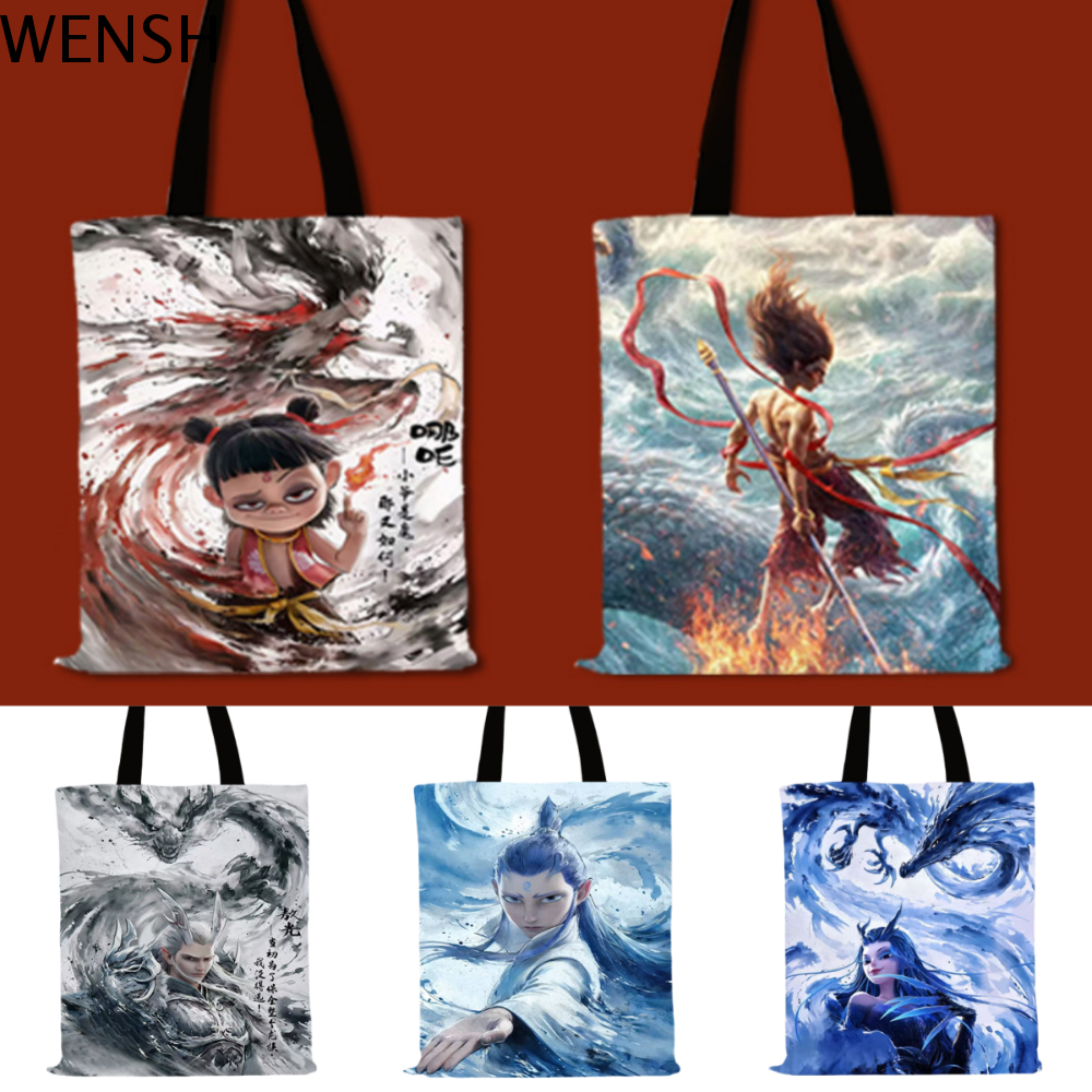 WENSH Aoguang Túi Anime NE zha 2 AORUN Aobing Túi mua sắm aobing Hài Hước Túi xách Túi vải nezha Ngo