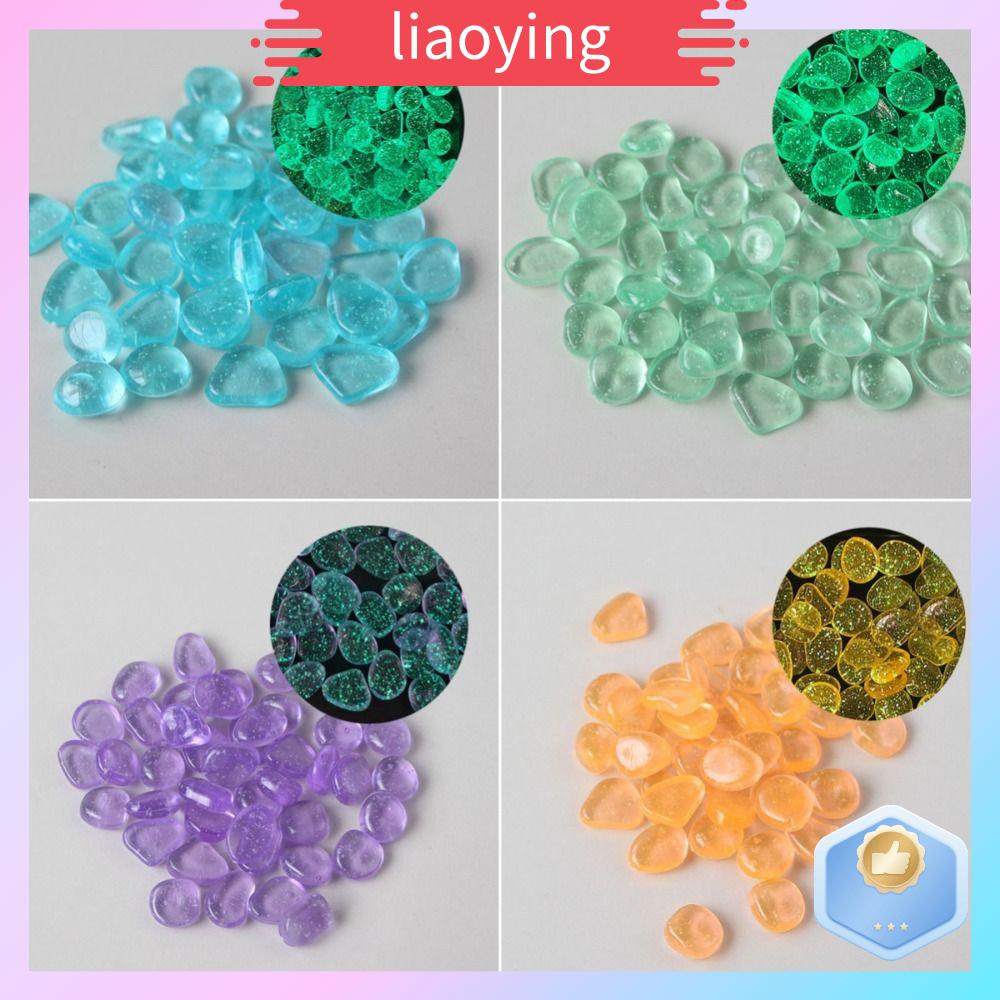 LIAOYING Độ sáng cao Đá Dạ Quang Nhiều Màu Lâu trôi Phát sáng trong bóng tối Phong cảnh hồ cá Sáng Tạo Tiểu cảnh Đá trang trí bể cá Để trang trí lối đi
