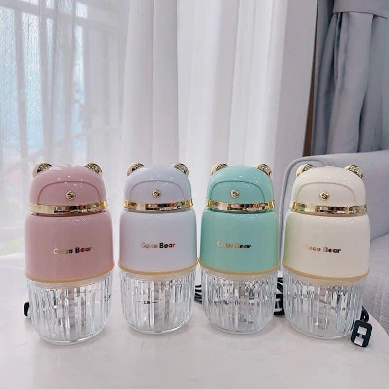 Máy Xay Coco Bear 8 Lưỡi Xay Đồ Ăn Dặm Cho Bé Xay Rau Củ Thịt Máy Xay Mini Cối Thủy Tinh