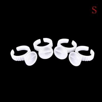 Sjqgqx 50Pcs Disposable Glue Holder Ring Pallet for Eyelash Extension Tattoo Pigment