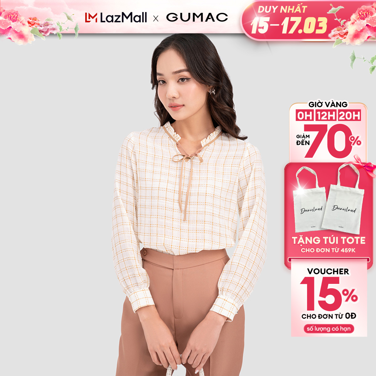 Áo cổ bèo viền phối thời trang gumac ac11040