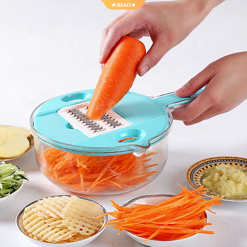 Multifunctional Slicer 12-Piece Set Household Shredded Potato Shredder Kitchen Utensils Vegetable Cutting Radish Grater Cutter Handy Tool