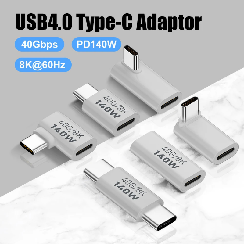 PD140W USB C Female To Male Adapter PD 3.1 Thunderbolt 3 40 Gbps Data Transfer 8K@60Hz Extension Connector for MacBook Pro/Air Iphone 15