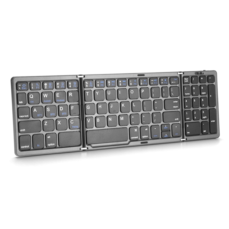 B089 Mini Bàn phím gập, bluetooth không dây Tương Thích Tiếng Anh Bàn Phím Tri-Fold Mỏng Cho Windows Androids hệ thống IOS