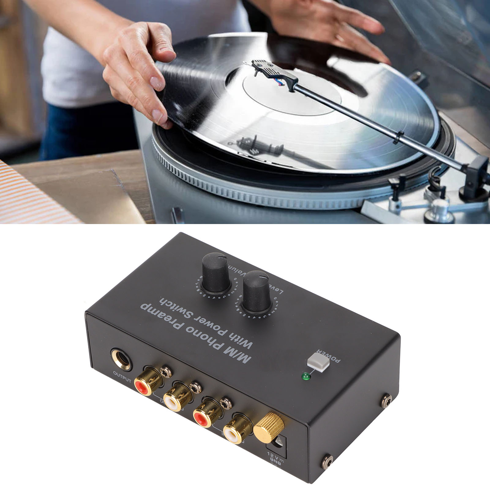 Phono Turntable Preamp PP500 Bộ tiền khuếch đại điện tử Dual Gain Professional  Phono cho máy tính