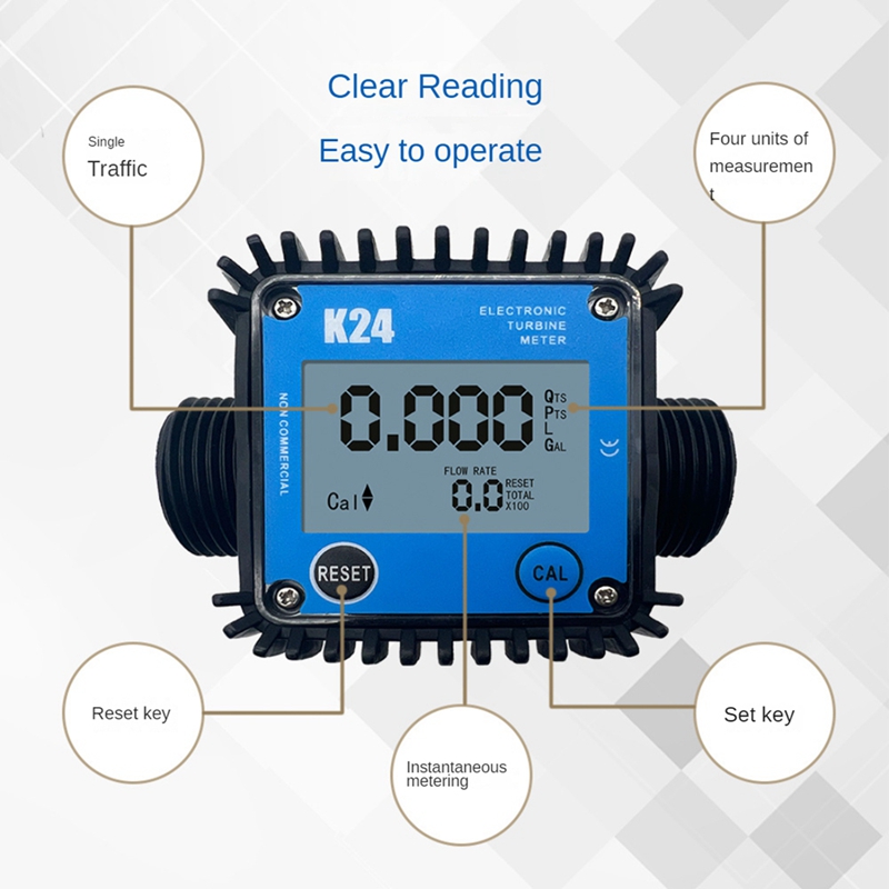 (UHDX) Minor Flow Digital Display Meter Gear Flow Meter Gasoline Oil Hydraulic Oil Soy Oil Water