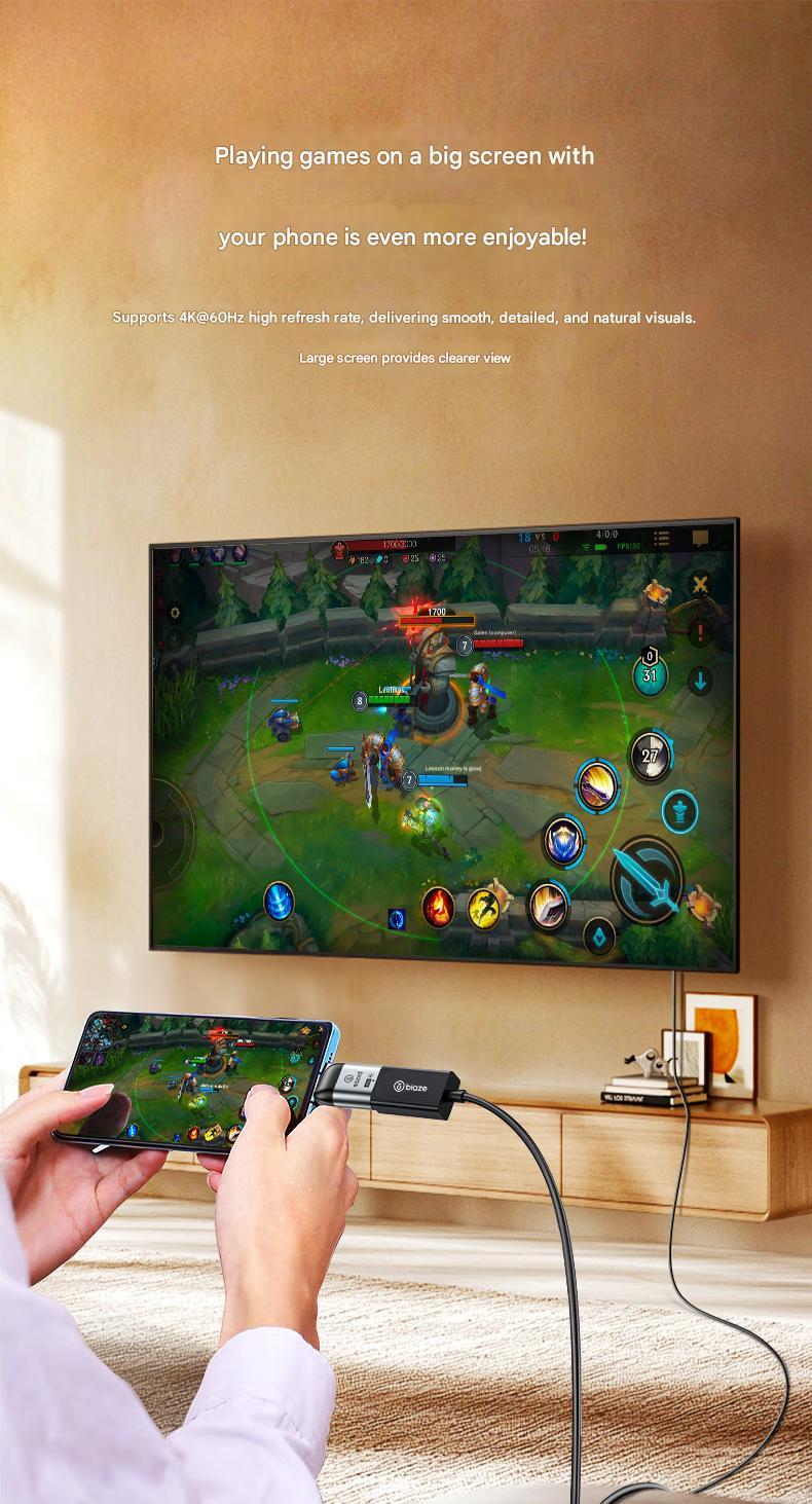 Biaze USB-C to HDMI Adapter 4K@60Hz Aluminum 1