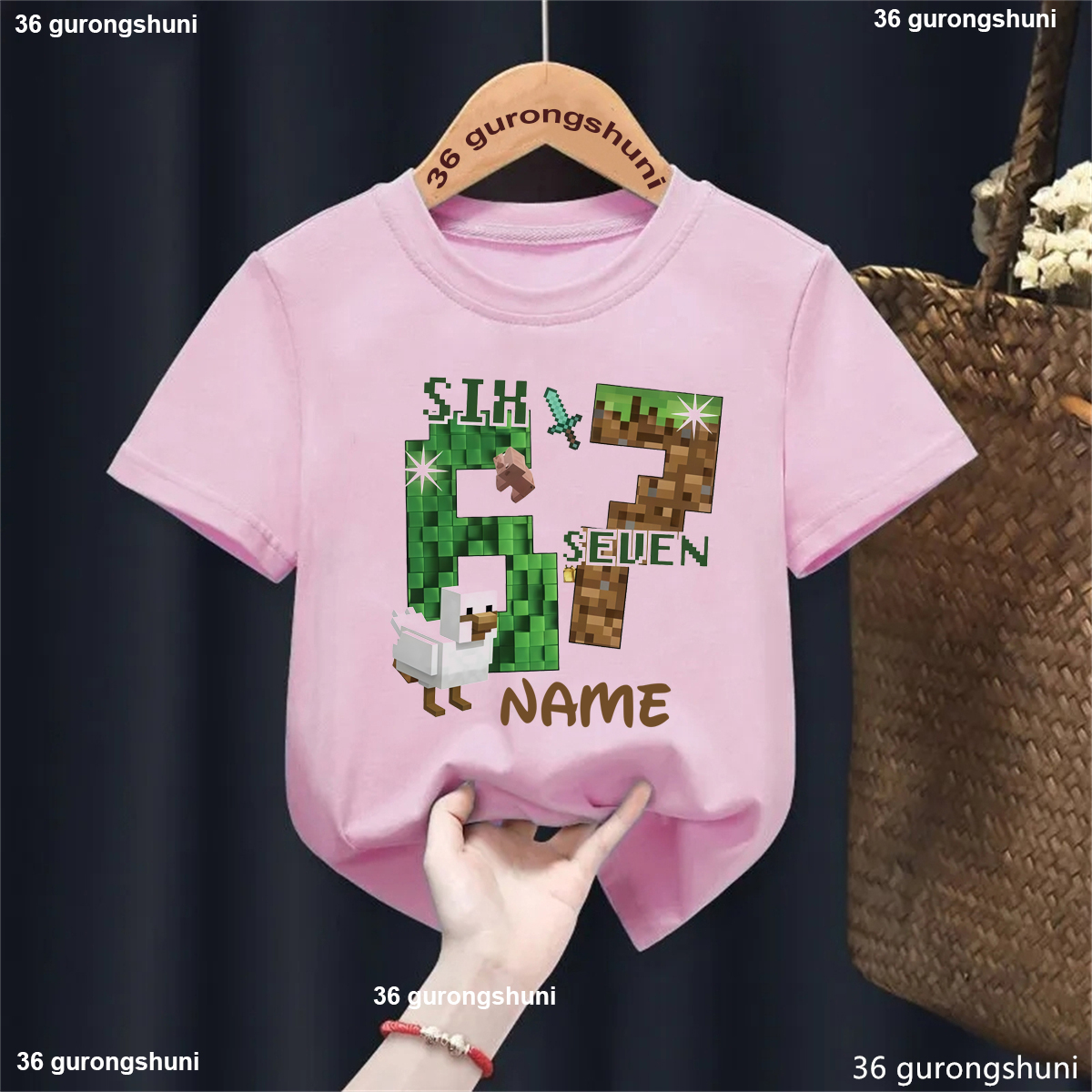 Hot Sale Custom Name Italian Brainrot 67 Meme Printed T Shirt Girls/Boys Kawaii Kids Clothes Summer Short Sleeve Shirt Solid T-Shirt