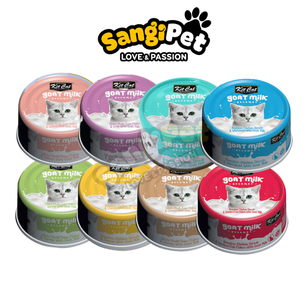 Pate Kitcat sữa dê cho mèo lon 70gr 12 hương vị hấp dẫn