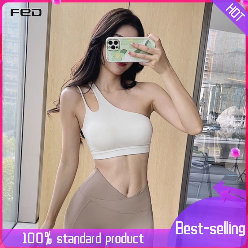 FED【COD bộ đồ tập yoga, áo có dây, Thiết kế chạm khoét mới cho nữ, cổ chéo, bờ lưng xinh đẹp, thể dục và thể thao thân trên