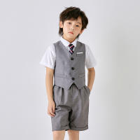 LOlanta 5Pcs/6Pcs Formal Uniform Suit for Kid Boys Girls Vest Shorts Set School Graduation Photography Stage Performance Outfit 3-16 Years