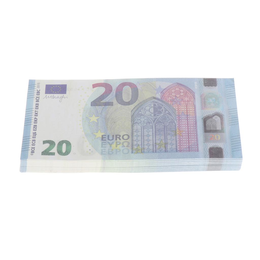 Baoblaze 100pcs Euro Props Play Fun Pretend Cash Prop Denomination Magic