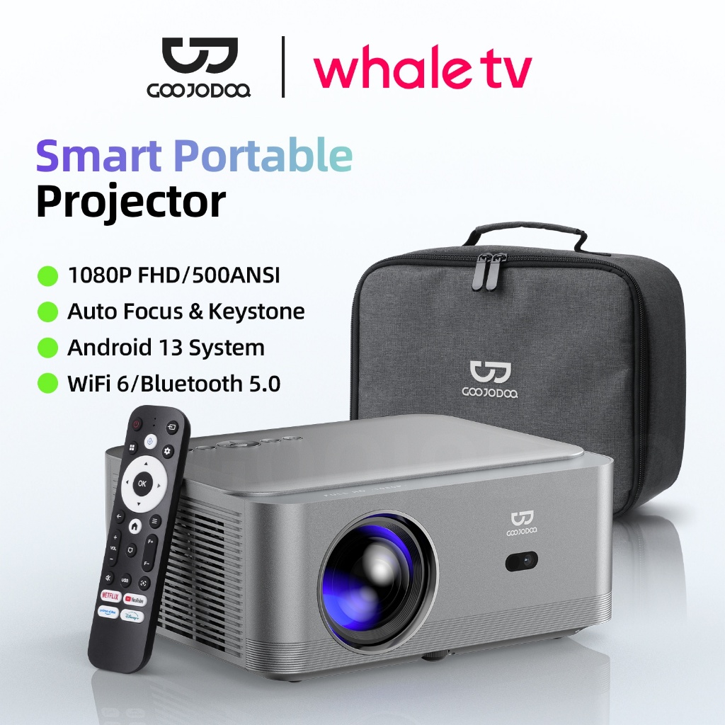 GOOJODOQ โปรเจคเตอร์ 1080p 500 Ansi Projector Android 13 พร้อมลำโพง Wifi6 Bluetooth 5.0 ราคา 6,599 บาท*ส่งฟรี