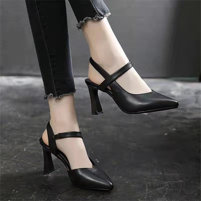 Giày cao gót nữ da mềm mũi nhọn và giày cao gót đa năng có dây sandal JS-022-VN