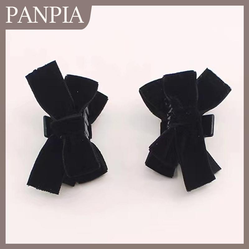 PANPIA 1 cái kẹp vuốt tóc Nhỏ Nơ ngọt ngào Kẹp tóc nơ nhung công chúa kẹp vuốt KẸP MŨ NÓN Phụ kiện t