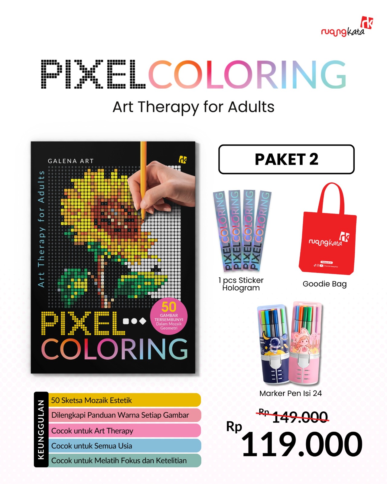Nonfiksi | Pixel Coloring - Galena Art | Ruang Kata