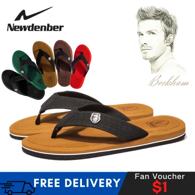 Newdenber Men Flip Flops Beach Slippers Non-Slip Slippers Men sandals Plus Size