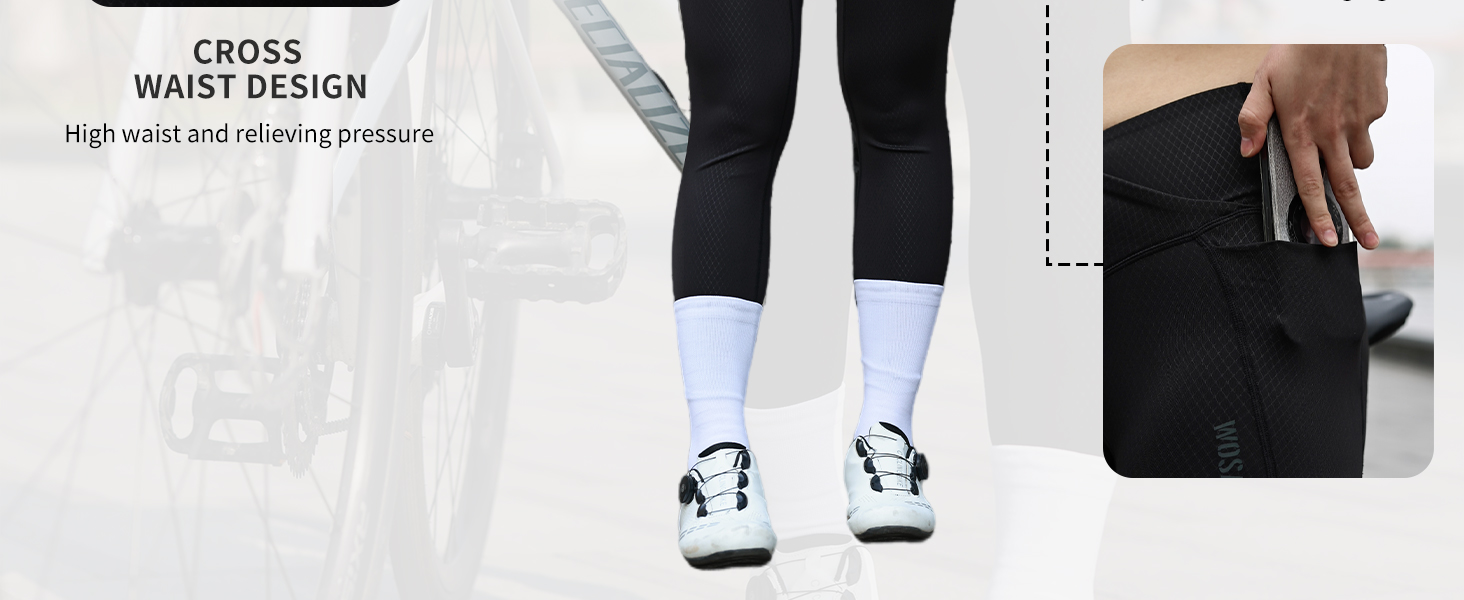 WOSAWE Women Cycling Pants 6 Hours Riding Padded Breathable Reflective Sports Bike Long Tights