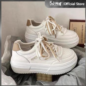 Korean Chunky fashion white sneakers for girl