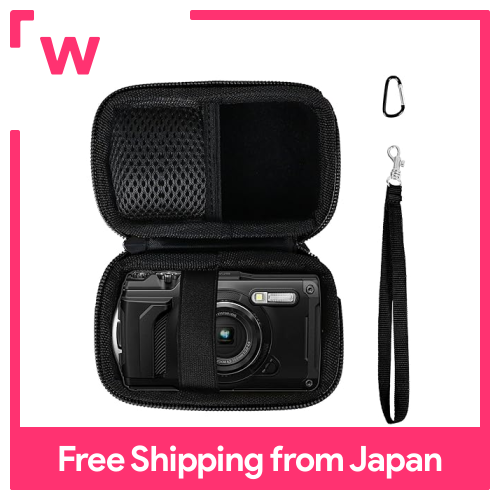 Angvi túi lưu trữ Om hệ thống (Olympus) tương thích Om hệ thống/Olympus khó khăn TG-2 / TG-3 / TG-4 / TG-5 / TG-6 / TG-7 sản phẩm trong một trường hợp duy nhất (Dây Kéo Màu Đen)