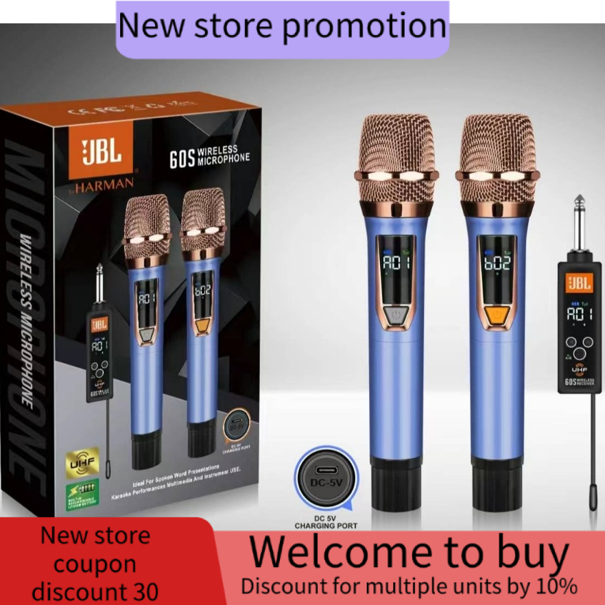 NEWEST JBL 30S/40S/50S/60S UHF Professional  Digital Rechargerable Wireless Microphone For Karaoke