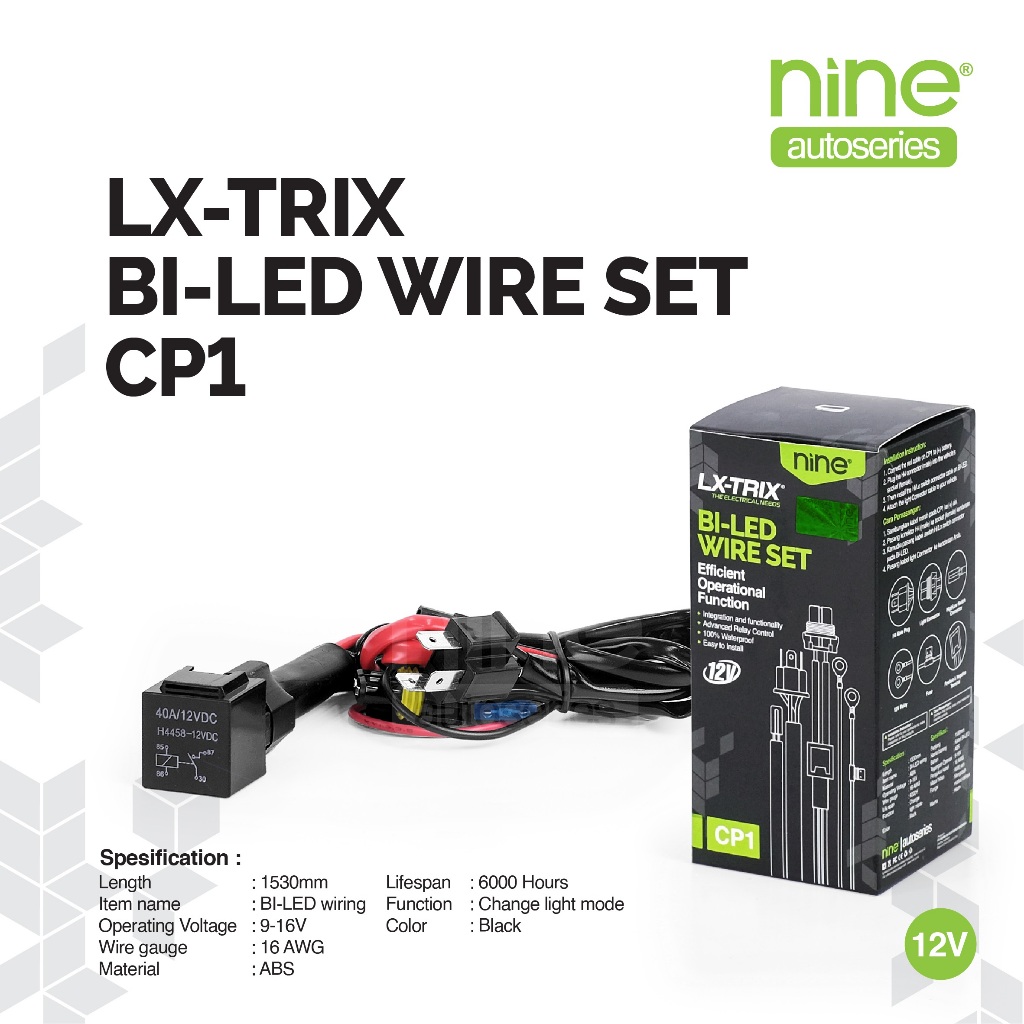 LX-TRIX Wire Set Biled Pemasangan Kabel Konektor Adaptor Tahan Air CP1 - NINE AUTOSERIES Harga 74,900 rupiah*Gratis Ongkir