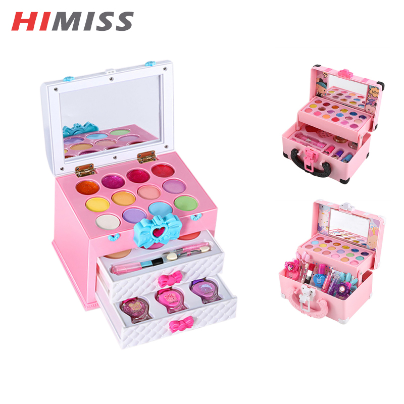 HIMISS Kids Makeup Kit For Girls Princess Lipstick Eye Shadow Washable
