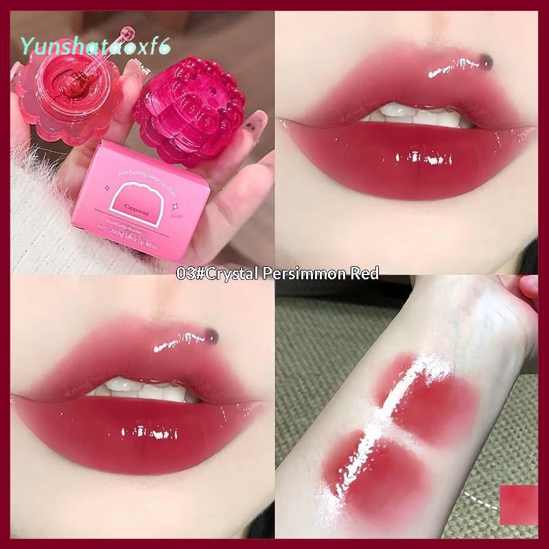 yunshataoxf Cappuvini đóng hộp thạch gương Son môi nước ánh sáng Son bóng dưỡng ẩm Plumping môi vết kéo dài không dính cup môi bùn cho môi khô trang điểm - 7