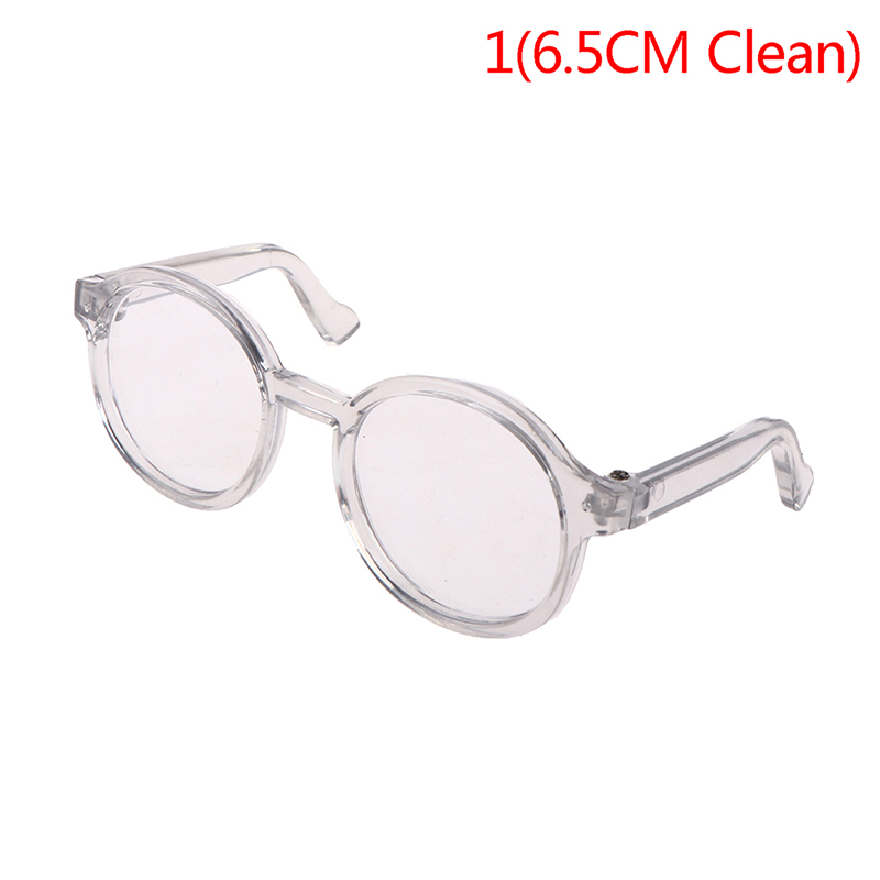 KiddieKingdom Phụ kiện kính búp bê vải nhung lông gọng tròn 6.5/9.5cm Kính mắt trong suốt