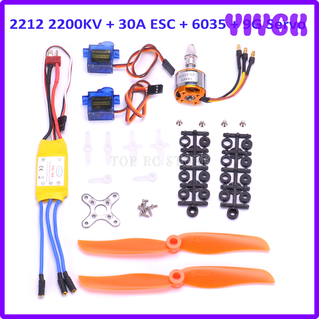 [YIYGX] A2212 2212 2200KV Bürstenlosen Motor 30A ESC Motor Montieren 6035 Propeller SG90 9G Micro Servo für RC Festen Flügel flugzeug Hubschrauber ✬✫✩