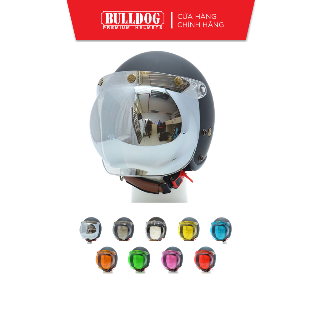 Kính chắn gió mũ bảo hiểm bulldog bubble