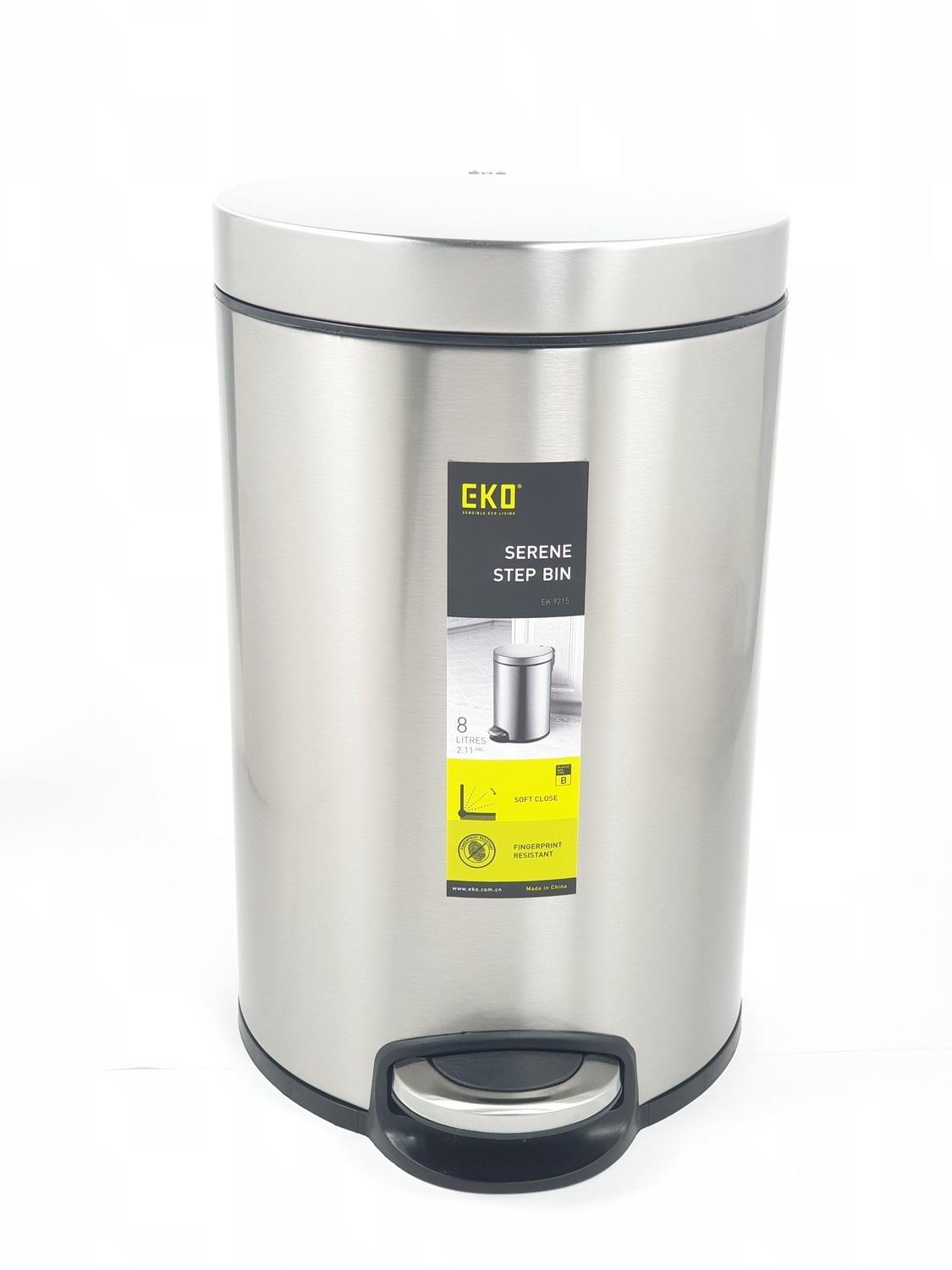 Global House EKO ถังขยะสเตนเลสขาเหยียบกลม 8 ลิตร รุ่น SERENE EK9215MT ขนาด 25x25x40 cm. สีเงิน รับประกันของเเท้! ราคา 708 บาท*ส่งฟรี