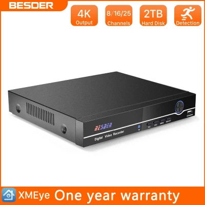 BESDER H.265 25CH 5MP CCTV NVR Network Video Recorder For IP Camera Onvif 2.0 XMEYE P2P Cloud 24/7 Record Max 4K Output