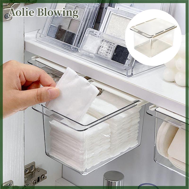 Aolie Ngăn kéo phong cách lưu trữ hộp dưới Gương tủ trong suốt phòng tắm bông dính trang điểm Bông phòng tắm Pull-out lưu trữ