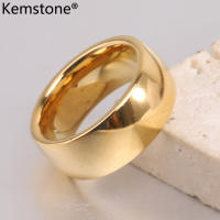 Kemstone thép vonfram 2 4 6 8mm trơn Vòng mạ vàng Nam thép vonfram nhẫn thép vài đồ trang sức