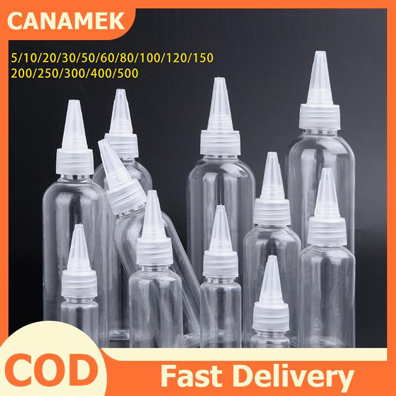 Canamek 10-200ml Plastic Squeeze Dropper Bottle with Screw Cap Transparent Eye Cap Liquid Ink Oil Dropper Bottle Paint Pigment Container
