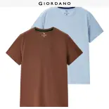 Giordano combo 2 chiếc áo thun nam cotton 100% cổ tròn tay ngắn Free Shipping 18023211
