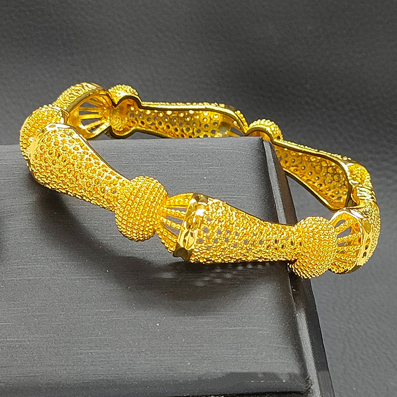 HCharm 24K Vàng-Mạ Vòng Đeo Tay Dubai Cô Dâu Indonesia Của Phụ Nữ Đám Cưới Cát Vàng Vòng Đeo Tay Đồ Trang Sức